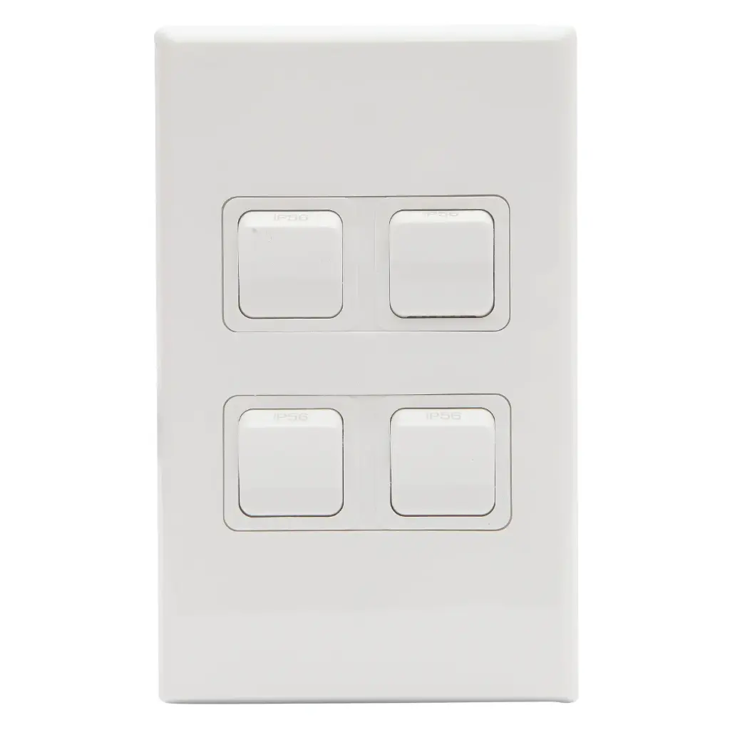 Gang 燈開關 （白色， 防水)